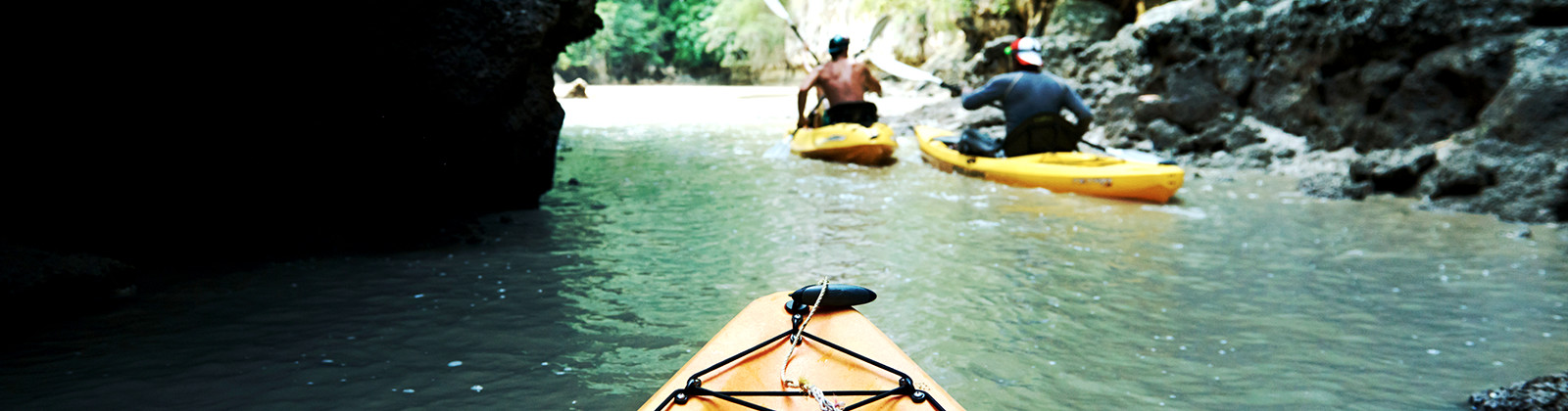 kayaking down river